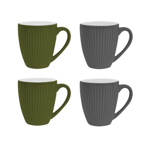 Coffee mug set stoneware 4pc - mug,