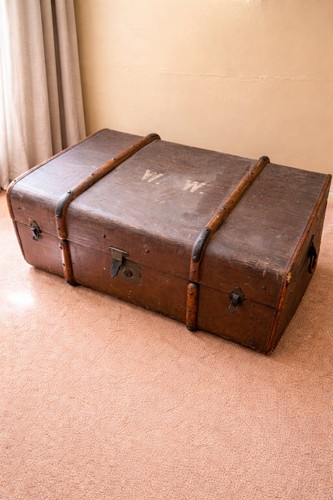 Large vintage steamer trunk - vintage,