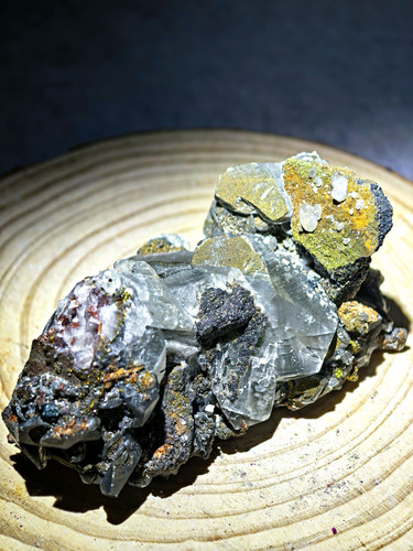 Tabular calcite cluster - cluster, with