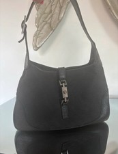 FREE post Vintage Gucci Iconic Jackie 1961 Shoulder Bag Black Monogram & Dustbag