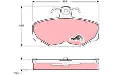 Brake Pad Set, disc brake for AC FORD GINETTA PANTHER TVR:ACE,G27,G32,G33,G34