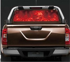 Red Flaming Skull Rear Window
