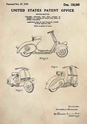 Patent print vespa motor - -,