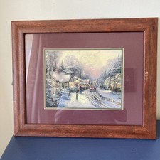 Thomas Kinkade Village Christmas Limited Edition Lithograph With COA Framed