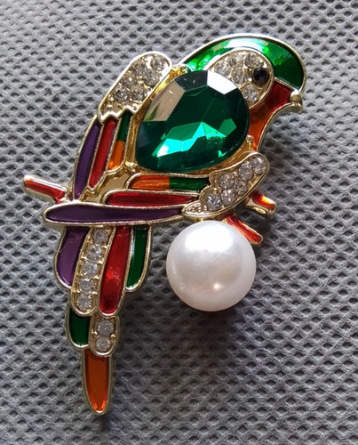 Vintage style bird brooch with