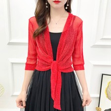 Women's 3/4 Sleeve Sheer Mesh