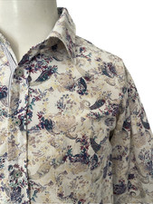 Pure Floral & Paisley Shirt - White Mix, Long Sleeve, Cotton, Fashion Fit - XXL