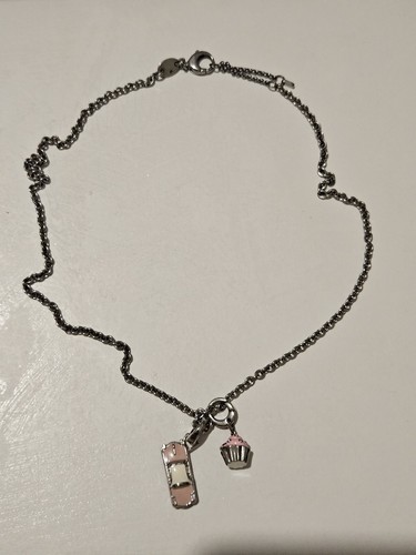 Fossil enamel charm necklace - fossil,