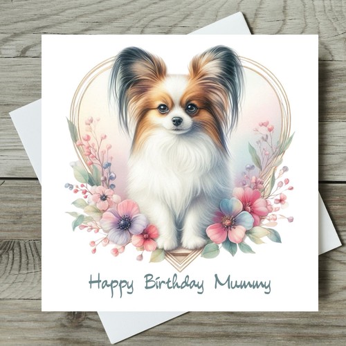Papillon dog birthday card - dog,