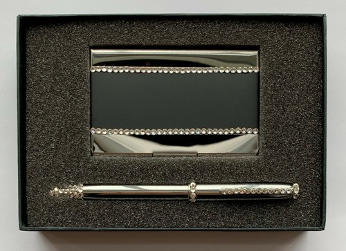 Black metal card - holder, &