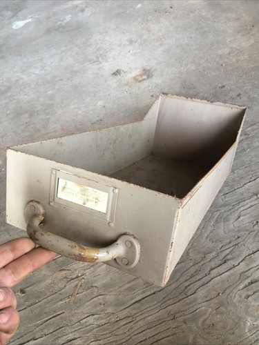 Vintage brown metal tote pans - metal,