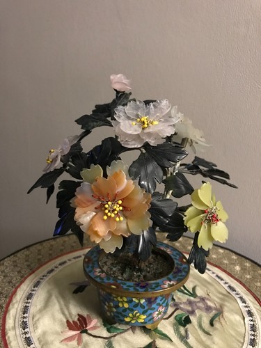 Bonsai tree bronze enamels - tree,