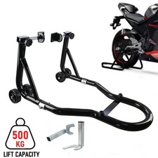 Motorcycle Motorbike Front fork & Rear Wheel Vee Paddock Stand Set for Bobbins.