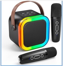 Compact Karaoke Machine with Dual Mics – Perfect for Birthday & Family Parties