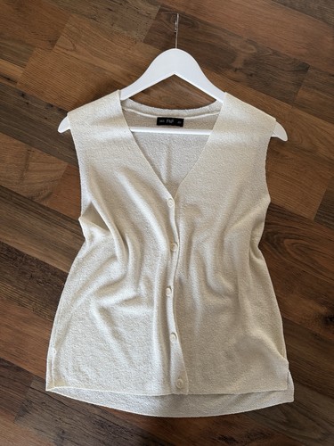 Cream knit button - f&f, front
