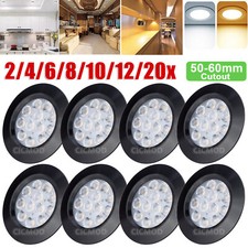 12V LED Recessed Ceiling Spot Light Caravan Motorhome Interior Black Downlights