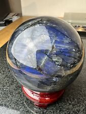 Labradorite Crystal Minerals Flashy Sphere Healing Green Blue 1.66kg 10cm L6