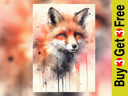 Fox watercolor print - watercolor,