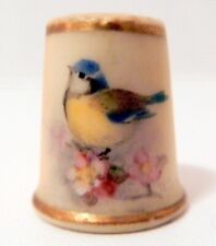 ROYAL WORCESTER BLUETIT THIMBLE SIGNED W.POWELL