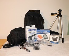 Ultimax Camera accessories job lot bag light battery telephoto lens stand