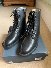 CREW CLOTHING Black Leather Ankle Boots UK 5 Ladies Zip Juliet  boot EU 38