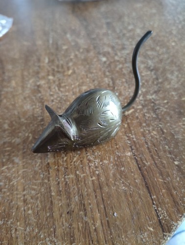 Vintage brass mouse paper - brass,