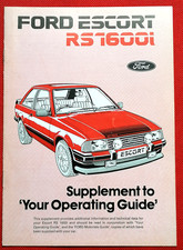 1983 FORD ESCORT RS TURBO Owner Handbook Supplement - *EXCELLENT CONDITION!