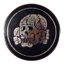 Vintage Old Germany German Totenkopf Skull Army Military Enamel Brooch Badge