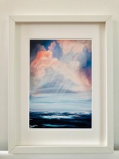 Limited edition giclee art print, FRAMED, Abstract seascape Contemporary art NEW