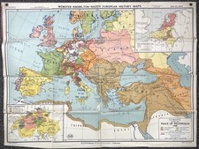 VINTAGE A.J. Nystrom Map Europe 1648 Peace of Westphalia School Classroom M.M. 9