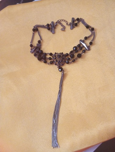 Vintage black jet necklace - vintage,