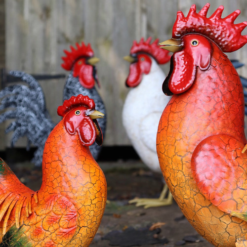 Cockerel hen garden - hen, sculpture