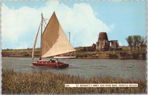 Vtg postcard benedict abbey - st,