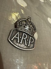 Genuine WW2 ARP Air Raid Precautions Silver Hallmarked Lapel Badge