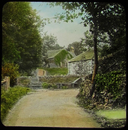 Glass magic lantern slide - magic,