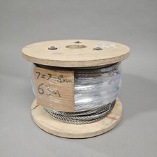 63m Galvanised Steel Wire Rope 7x7 8MM Reel Rigging Marine Cable heavy duty
