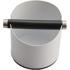 KNOCK BOX WHITE COFFEE BARISTA BIN ROUND SHAPE ESPRESSO GRIND WASTE TAMPER BIN