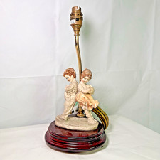 Capodimonte "Florence" Table Lamp Figurine Signed B Merli 1983 Vintage
