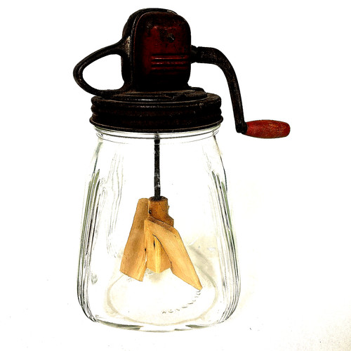 Antique hand crank butter - hand,