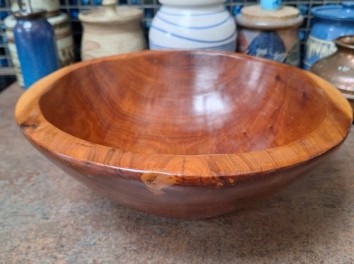 Large hand carved wooden - , bowl