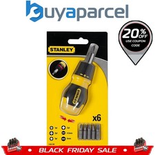 Stanley STA066358 Ratcheting Stubby Screwdriver Bit Set Phillips / Pozi 0-66-358