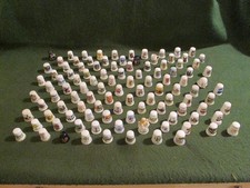Mixed Collection of Over 100 Ceramic Porcelain Souvenir Thimbles - Job Lot