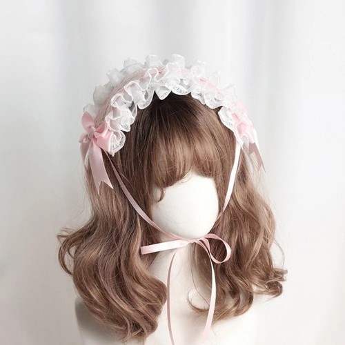 Lolita bonnet bow ribbon - bonnet,
