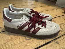Adidas Spezials Cream White And Burgundy Suede