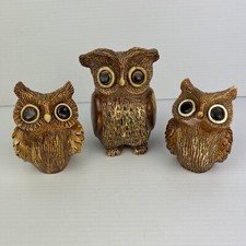 Vintage Pottery Owls Set Cute