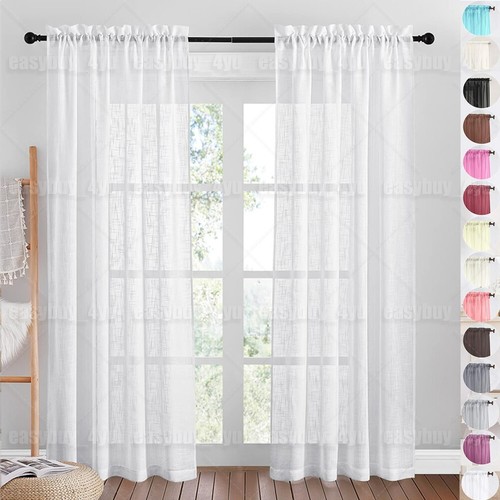 Pair voile curtains 2 - of,
