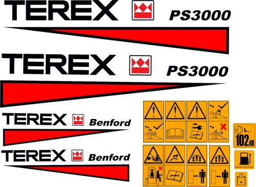 Terex ps3000 dumper decals - terex,