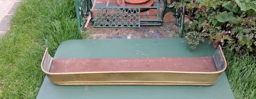 Antique brass fire fender - antique,