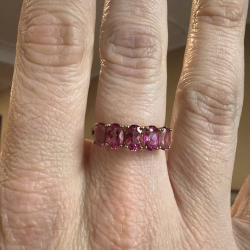 Pink sapphire stone - pink, gold