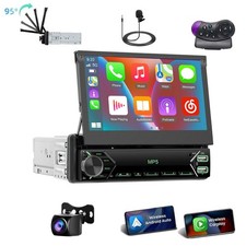 Cam+ Single 1DIN Car Stereo Radio Carplay Flip Out 7" Touch Screen Bluetooth SWC